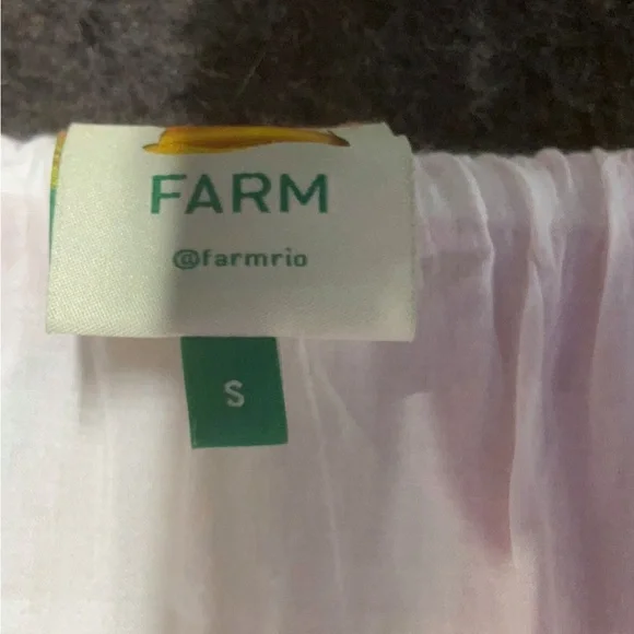 FARM Rio Cashew Juice Vibrant Linen Long Sleeve Dress Size S - Picture 6 of 6